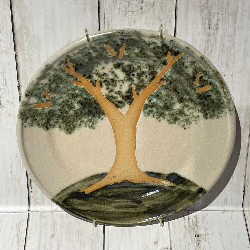 Annapolis Pottery Tree of Life Decorative Ceramic Plate Wall Art Signed AP